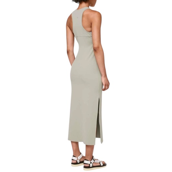Lululemon Get Going Racerback Side Slit Midi Dress Taupe Grey Nulu Size M / 8 - Picture 12 of 13